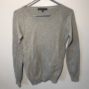 Grey sweater with lace elbow patches